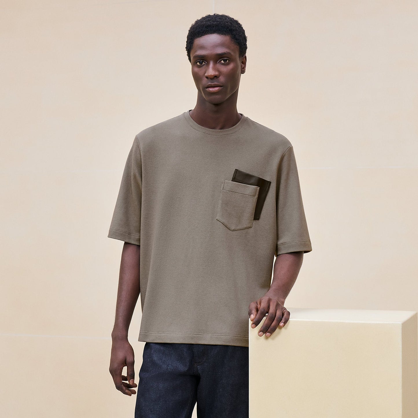Hermes Brown Pocket T-Shirt